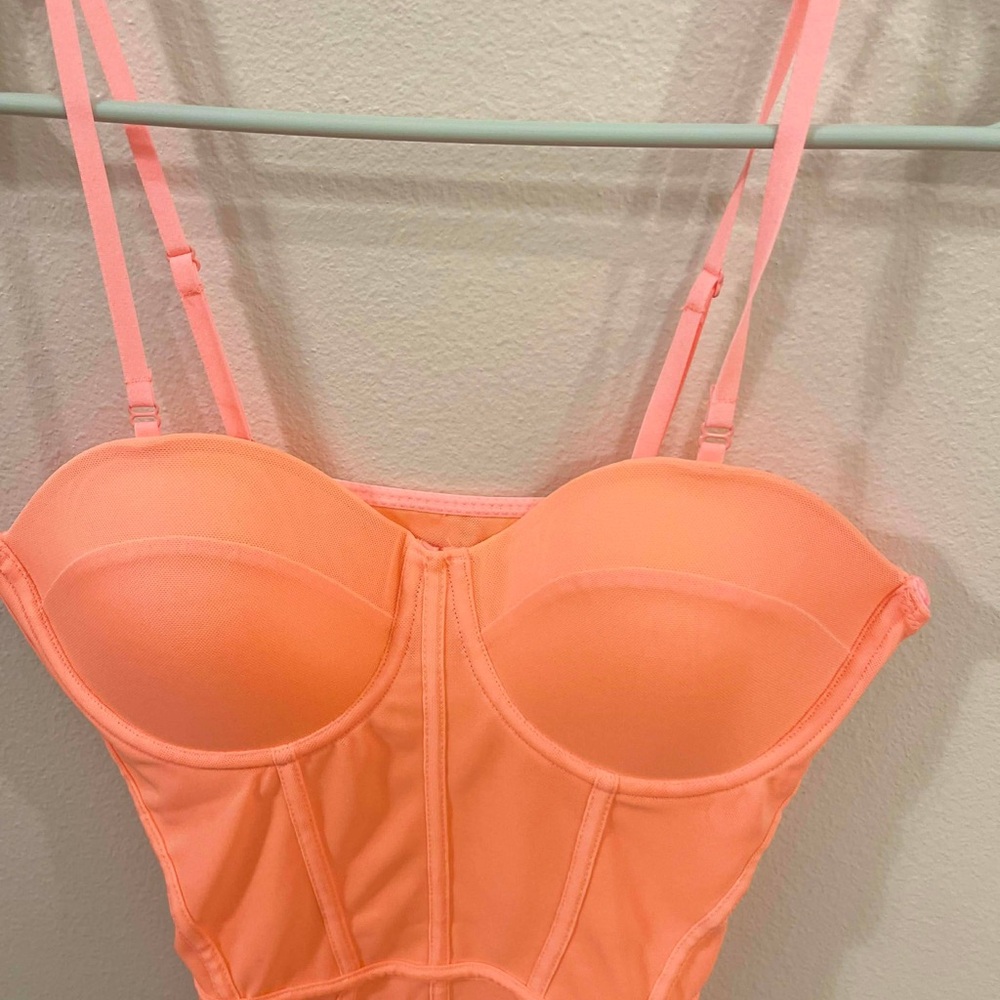 Vibrant Peach Bustier Top
